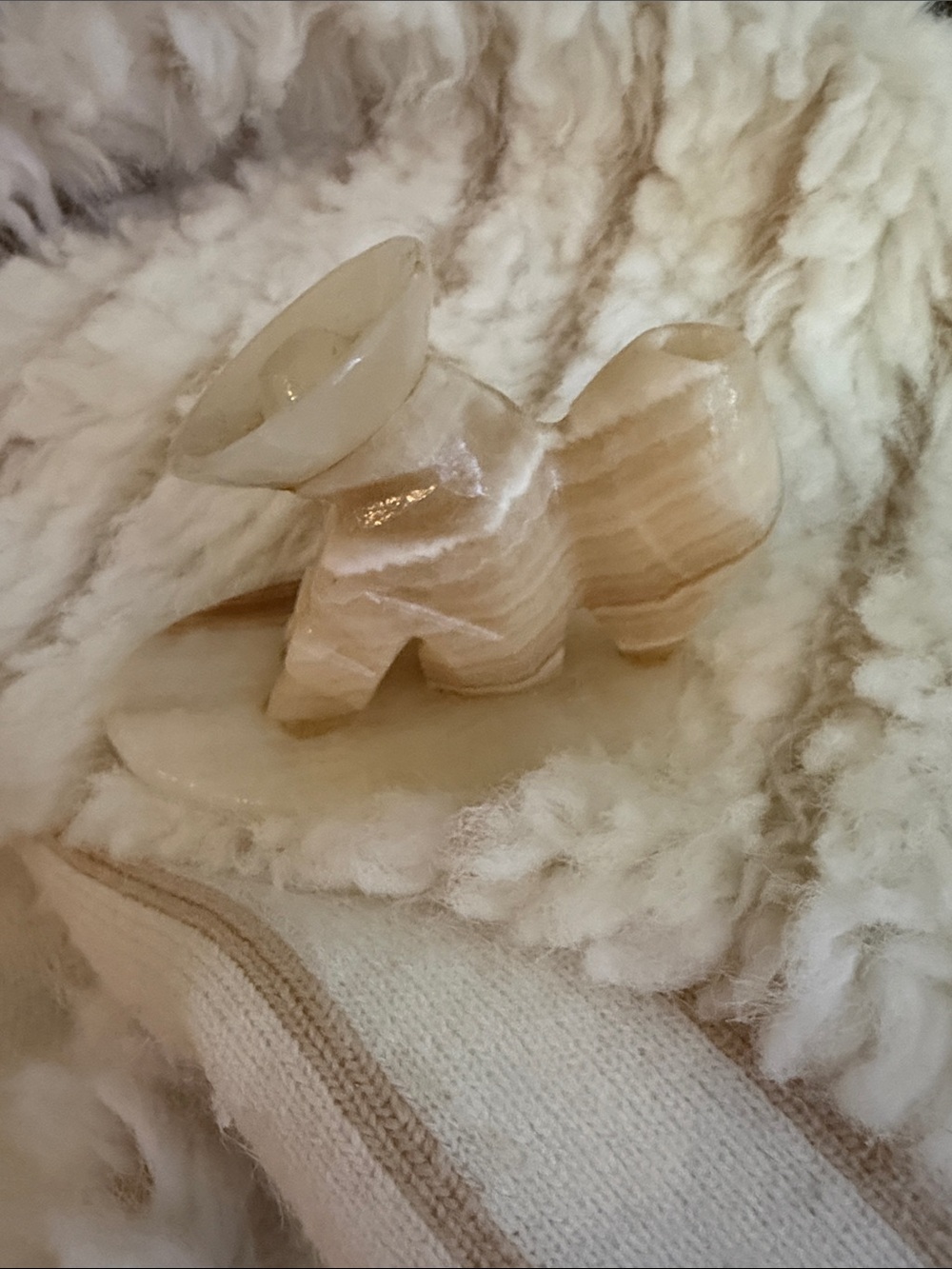 Beige Onyx Mexican pheasant match Holder - Home Accents Decor